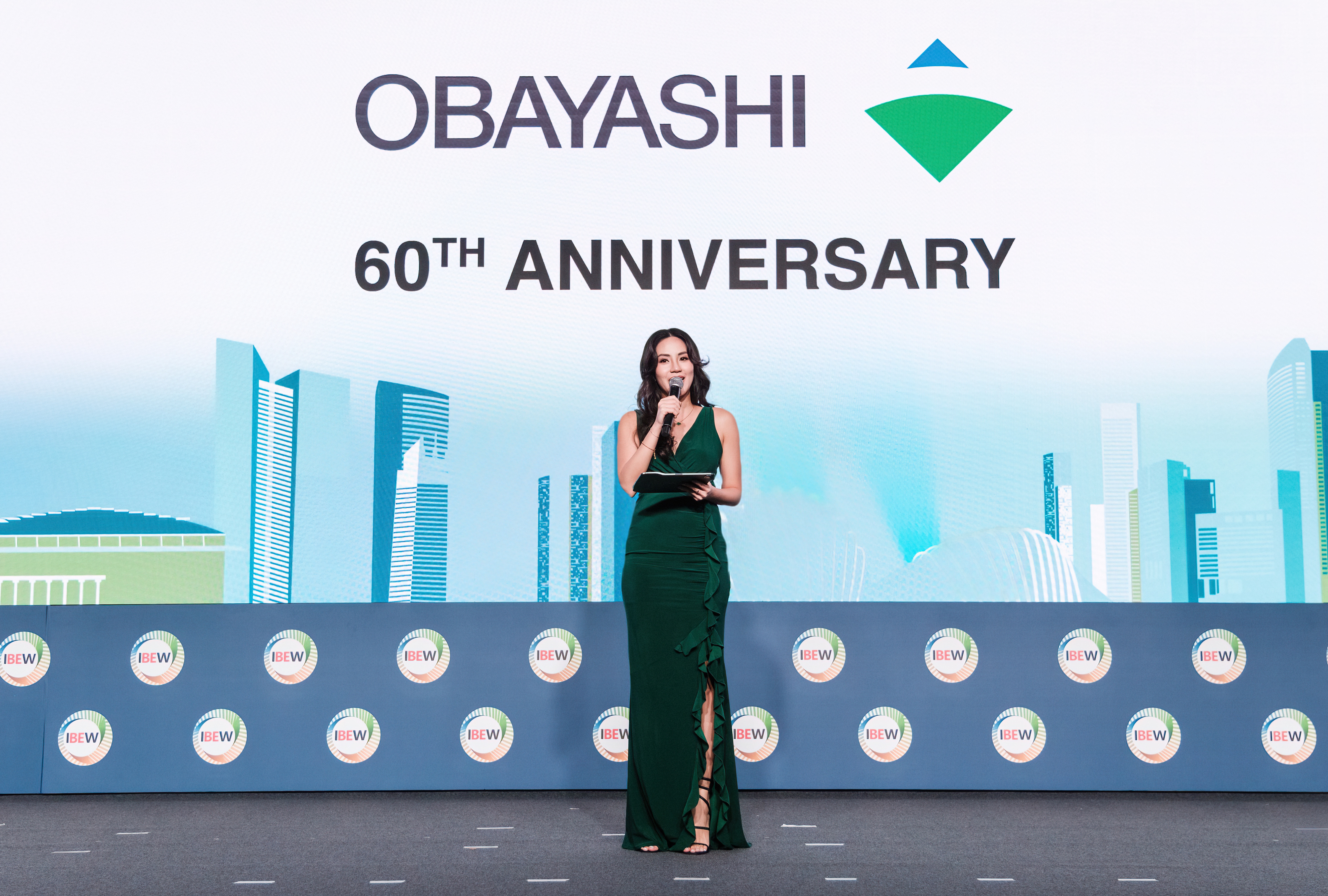 Fiona Loh hosting the Obayashi 60th anniversary event