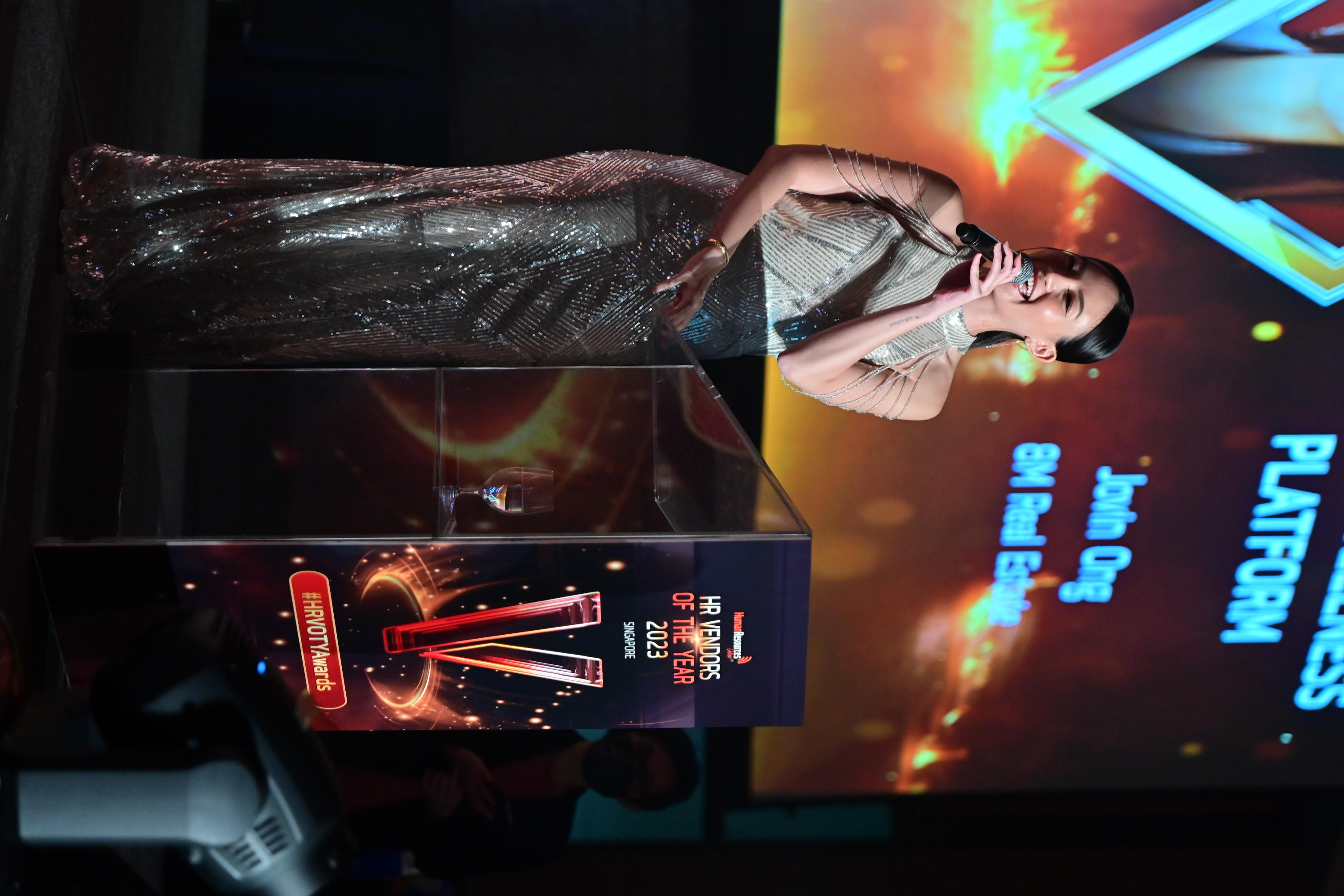 Fiona Loh hosting the HR Vendors of the Year awards